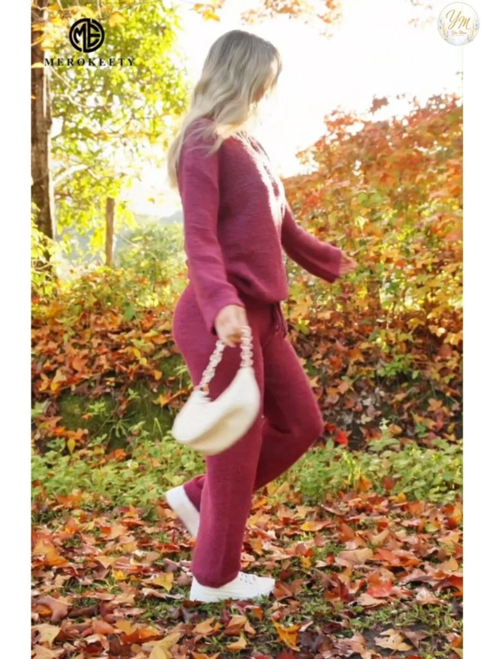 Fuzzy Fleece 2 Piece Pajama Lounge Set - Long Sleeve V-Neck
